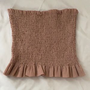 Pink ruffled crop top